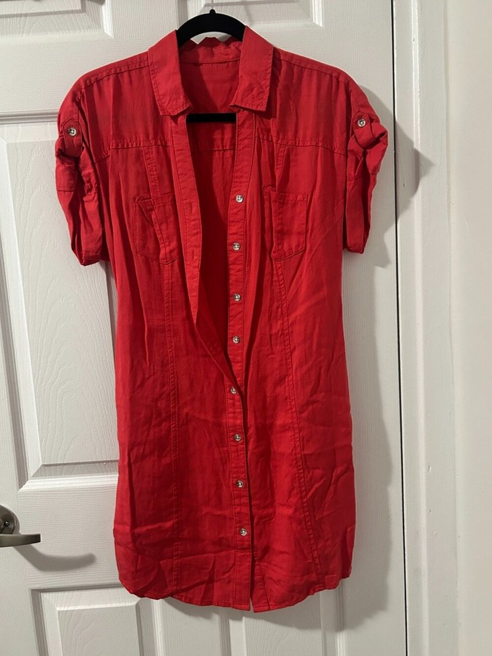 Guess Red Shirt Dress - Size Small
